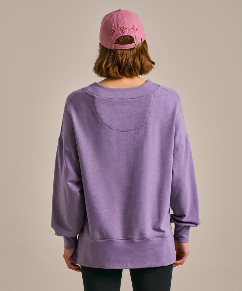 Bam2512 Relaxed V Neck Sweat Pewter Bam Clothing 2