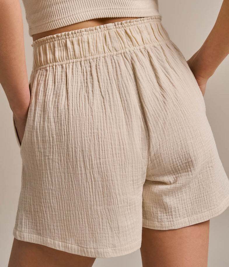 Bam2587 Cotton Gauze Shorts Crema Light Neutral Bam Clothing 8