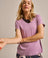 Bam2589 Relaxed V Neck T Shirt Mauve Clothing 1