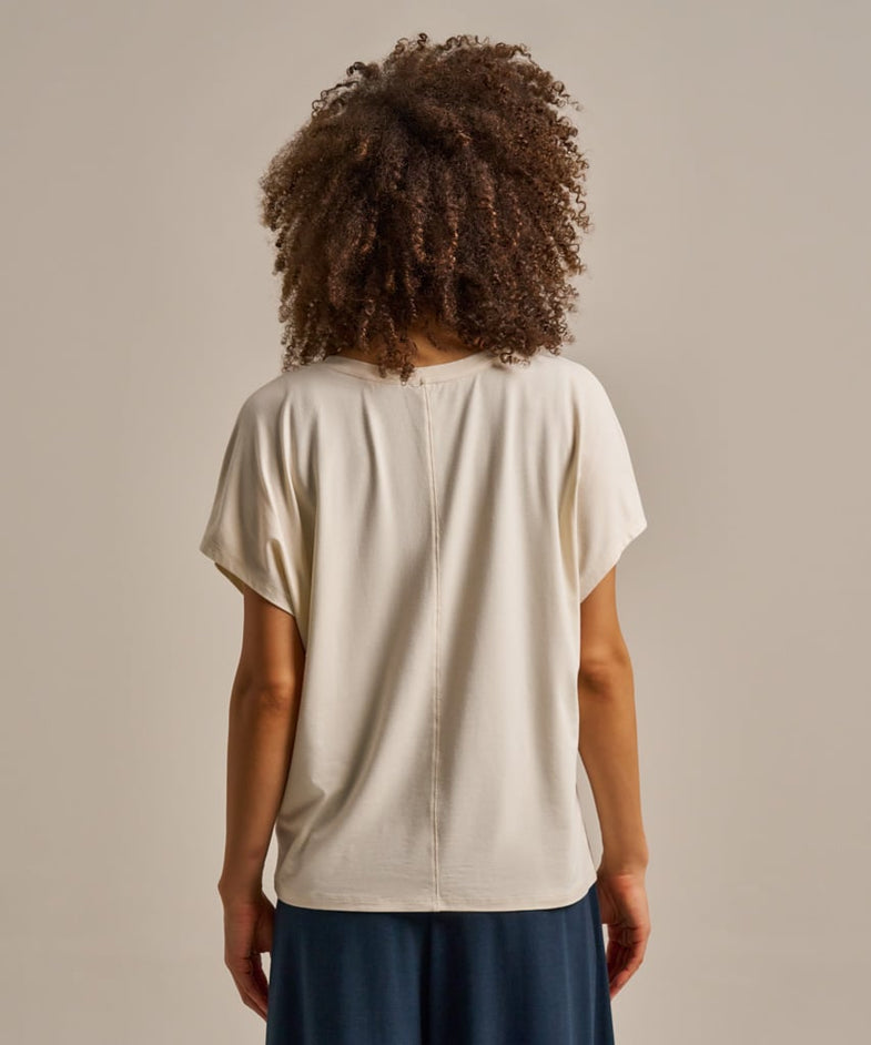 Bam2589 Relaxed V Neck T Shirt Oat Clothing 3