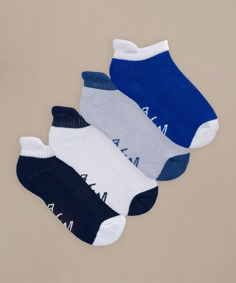Bam2599 Trainer Socks 4 Pack Blue Mix Bam Clothing 1