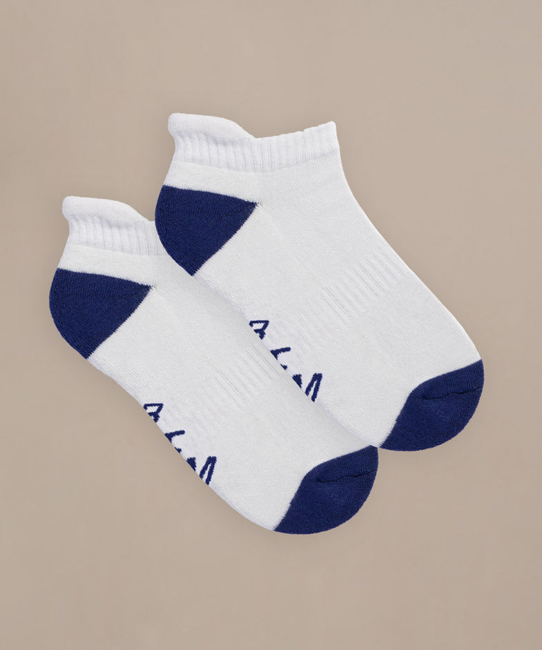 Bam2608 Bamboo Luxe Trainer Socks White Navy Bam Clothing 2