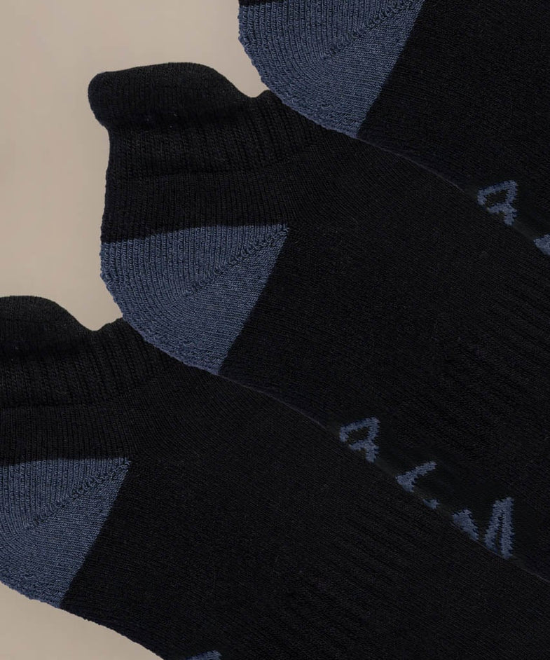 Bam2608 Bamboo Trainer Socks Black Grey Mix Bam Clothing 2