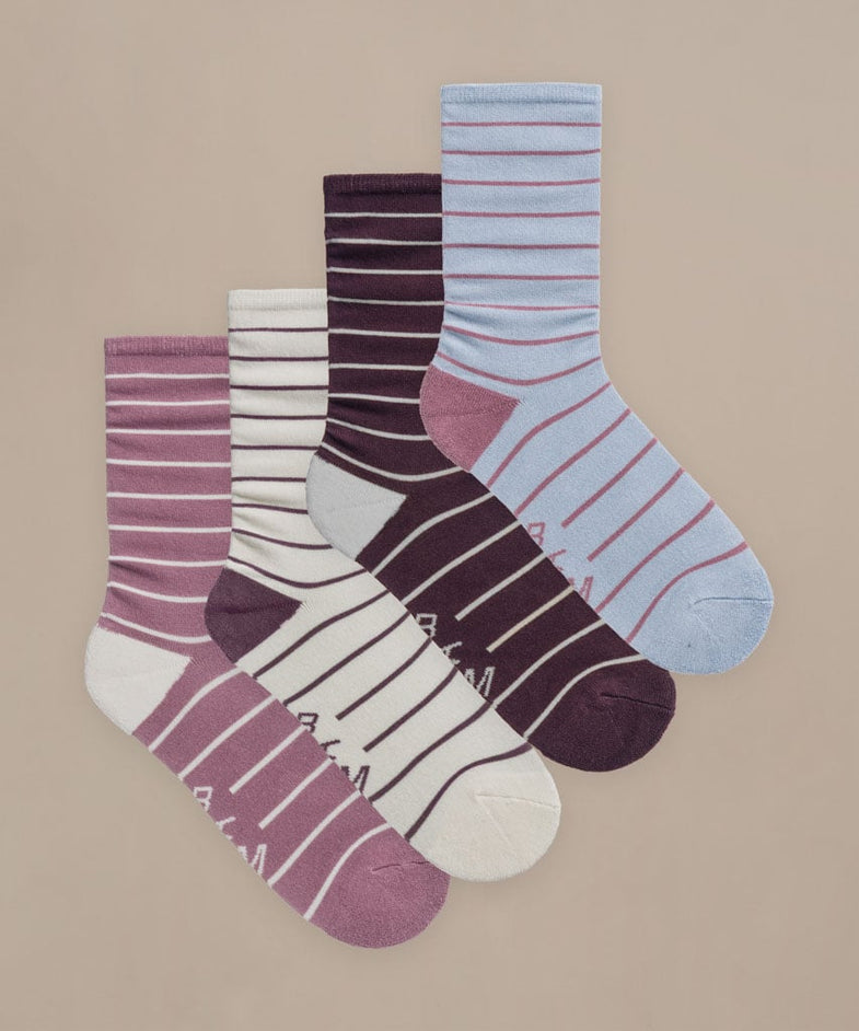 Bam2615 Stripe Sock 4 Pack Neutral Berry Bam Clothing 1
