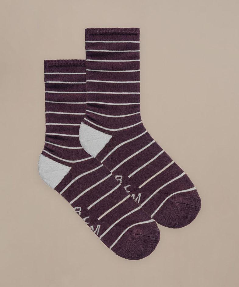 Bam2615 Stripe Sock 4 Pack Neutral Berry Bam Clothing 4