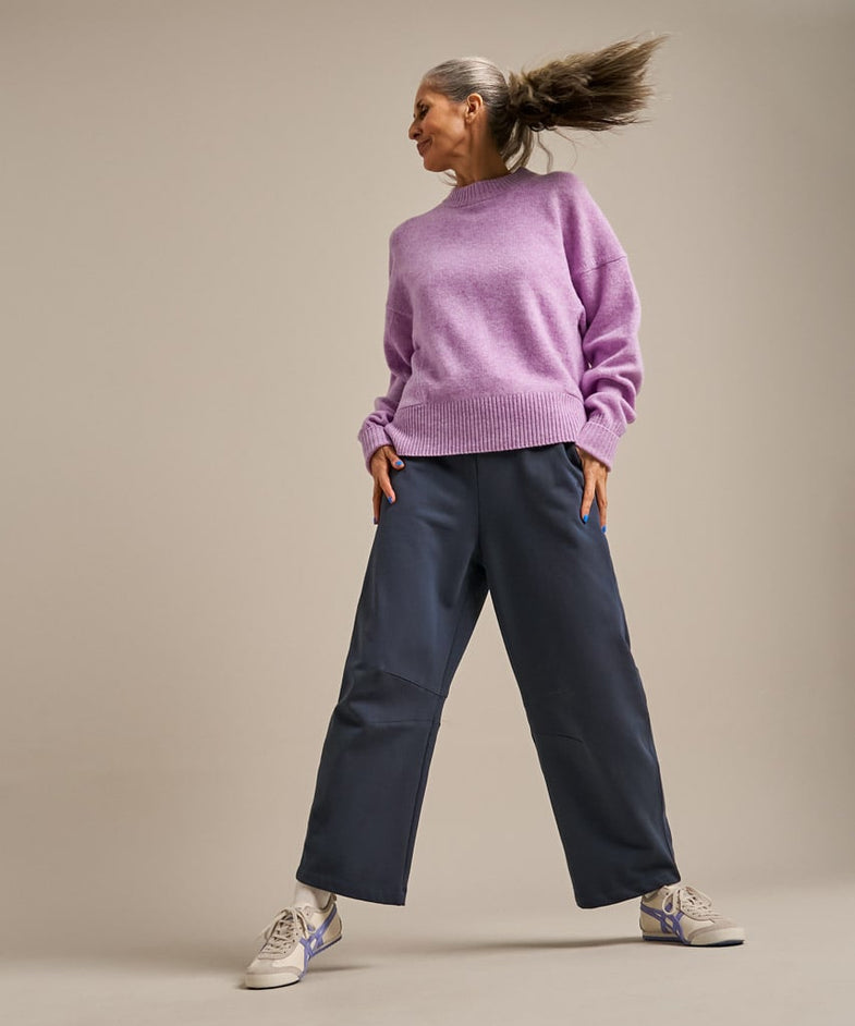 Bam2629 Throw On Knitted Jumper Lavender Marl Bam Clothing 1