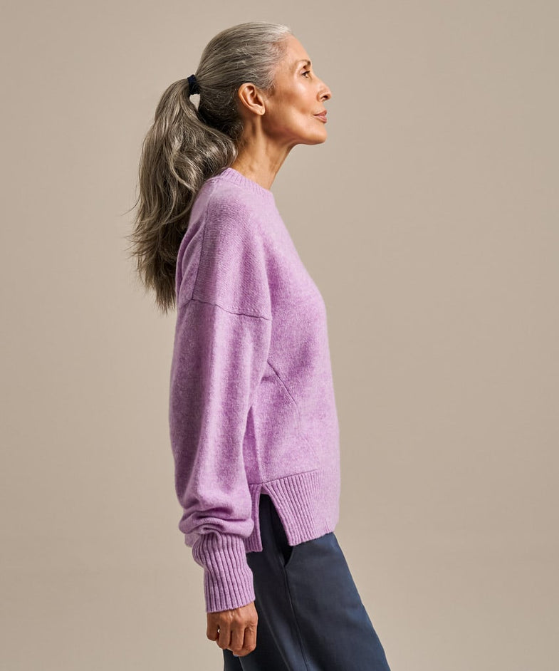 Bam2629 Throw On Knitted Jumper Lavender Marl Bam Clothing 3