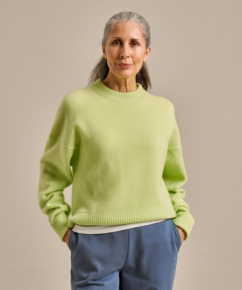 Bam2629 Throw On Knitted Jumper Soft Lime Bam Clothing 2