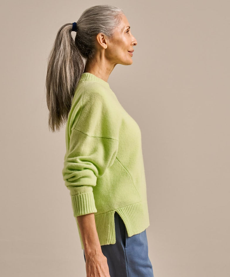 Bam2629 Throw On Knitted Jumper Soft Lime Bam Clothing 3