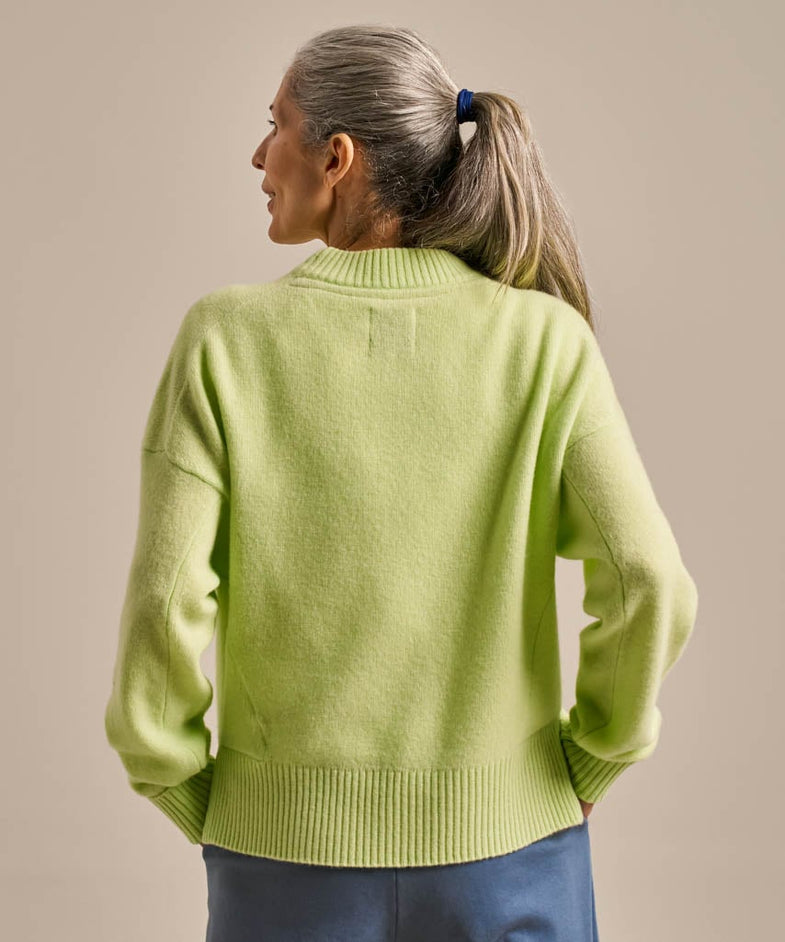 Bam2629 Throw On Knitted Jumper Soft Lime Bam Clothing 4