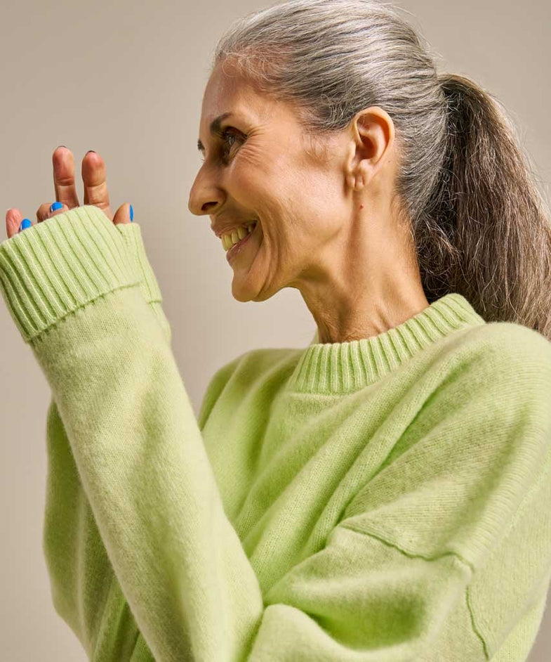 Bam2629 Throw On Knitted Jumper Soft Lime Bam Clothing 5