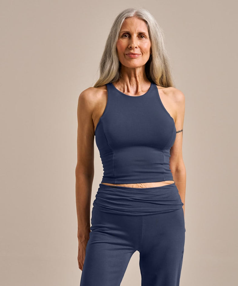 Bam2638 Ultimate Balm Crop Top Storm Navy Bam Clothing 6