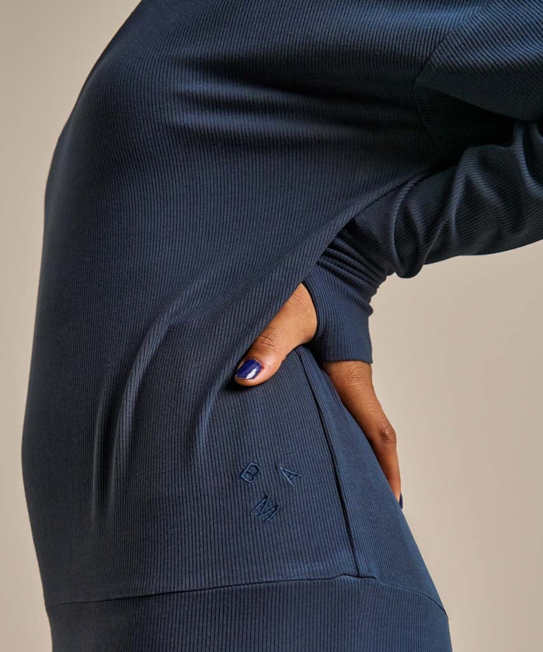 Bam2647 Strap Back Long Sleeve Top Navy Bam Clothing 5