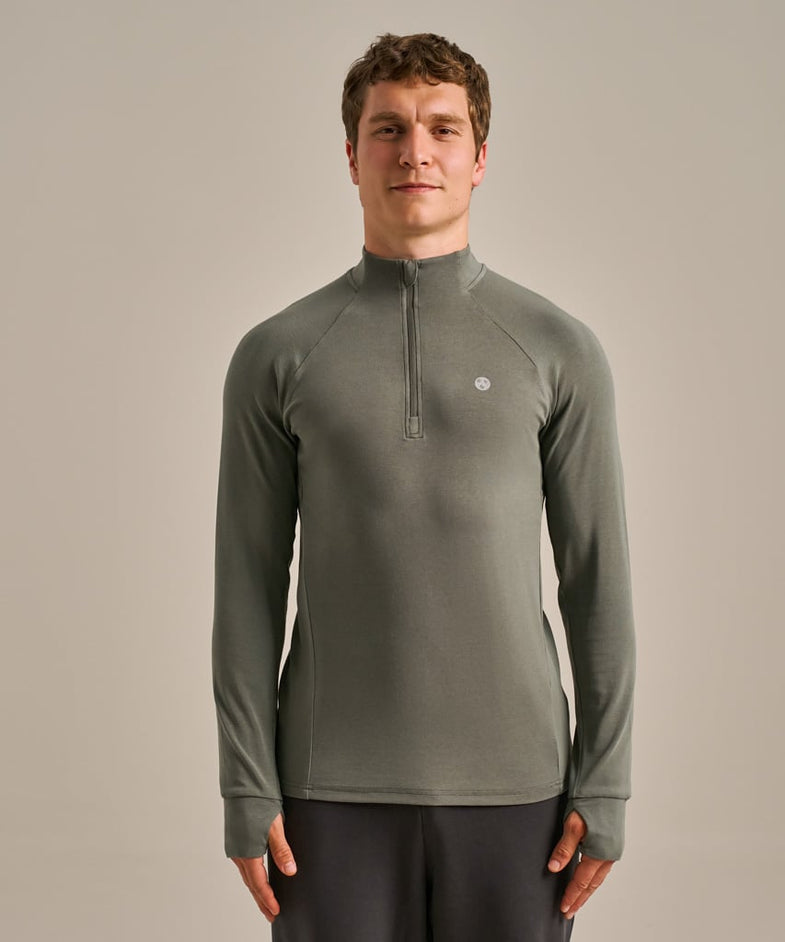 Bam2663 Active Luxe Quarter Zip New Khaki Bam Clothing 2