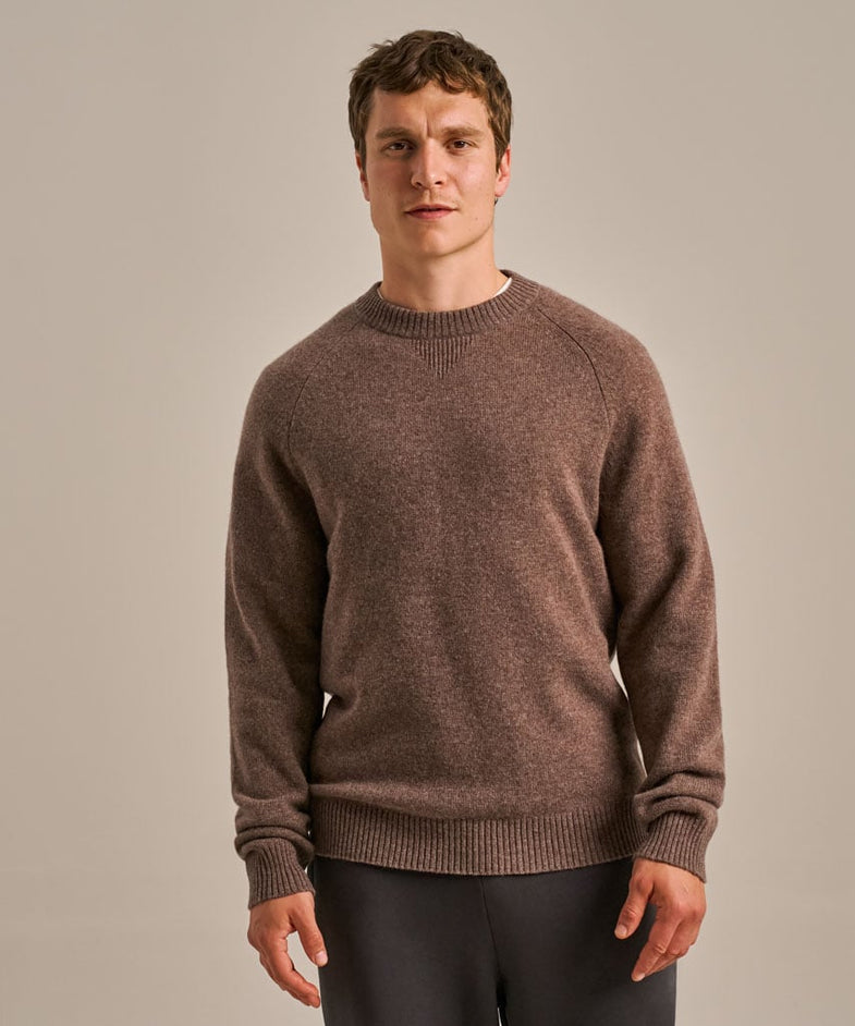Bam2667 Active Crew Knit Jumper Fawn Marl Bam Clothing 2