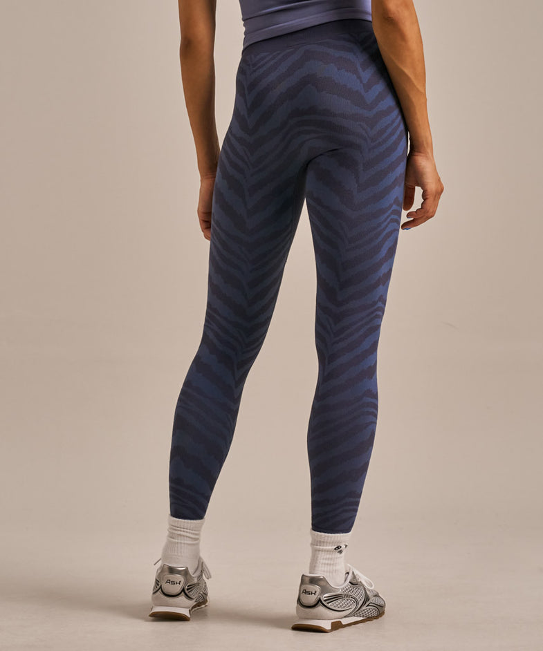 Bam2682 Seamless Legging Zebra Jacquard Storm Navy Bam Clothing 4