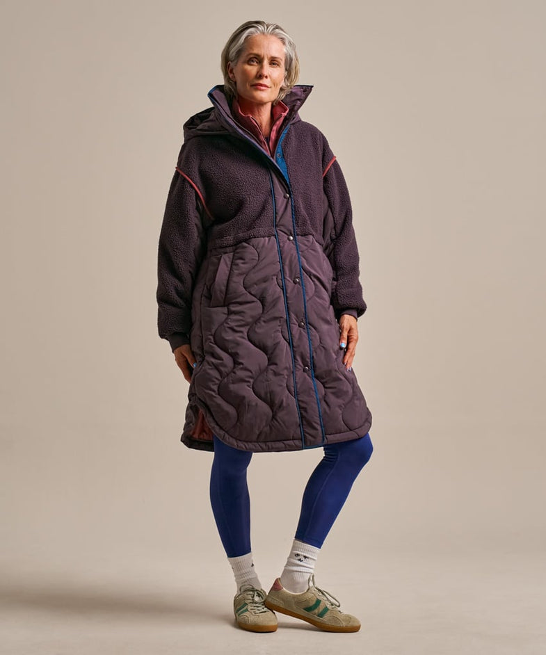 Bam2689 Cosy Fleece Coat Damson Clothing 1