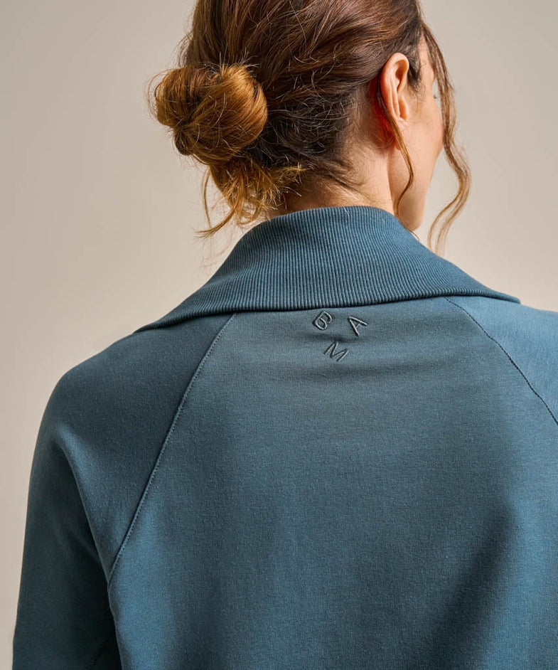 Bam2703 Nuture Sweat Bomber Jacket Agate Blue Clothing 4