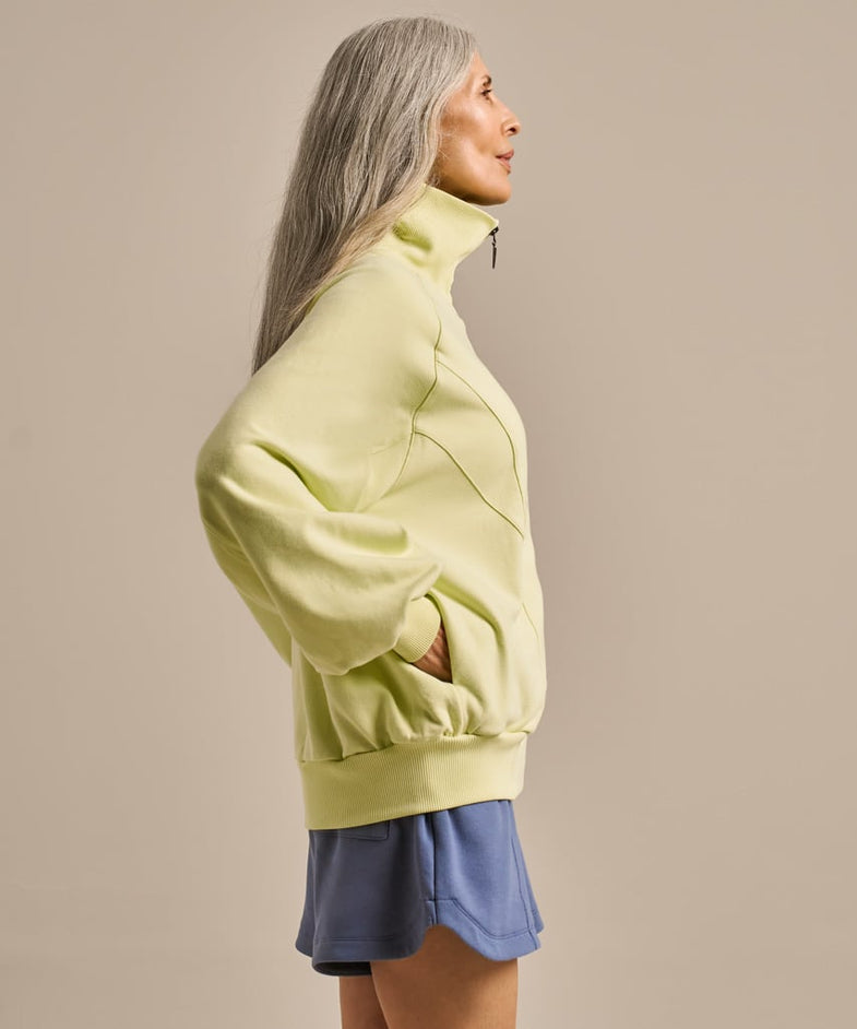 Bam2703 Nuture Sweat Bomber Jacket Soft Lime Bam Clothing 3