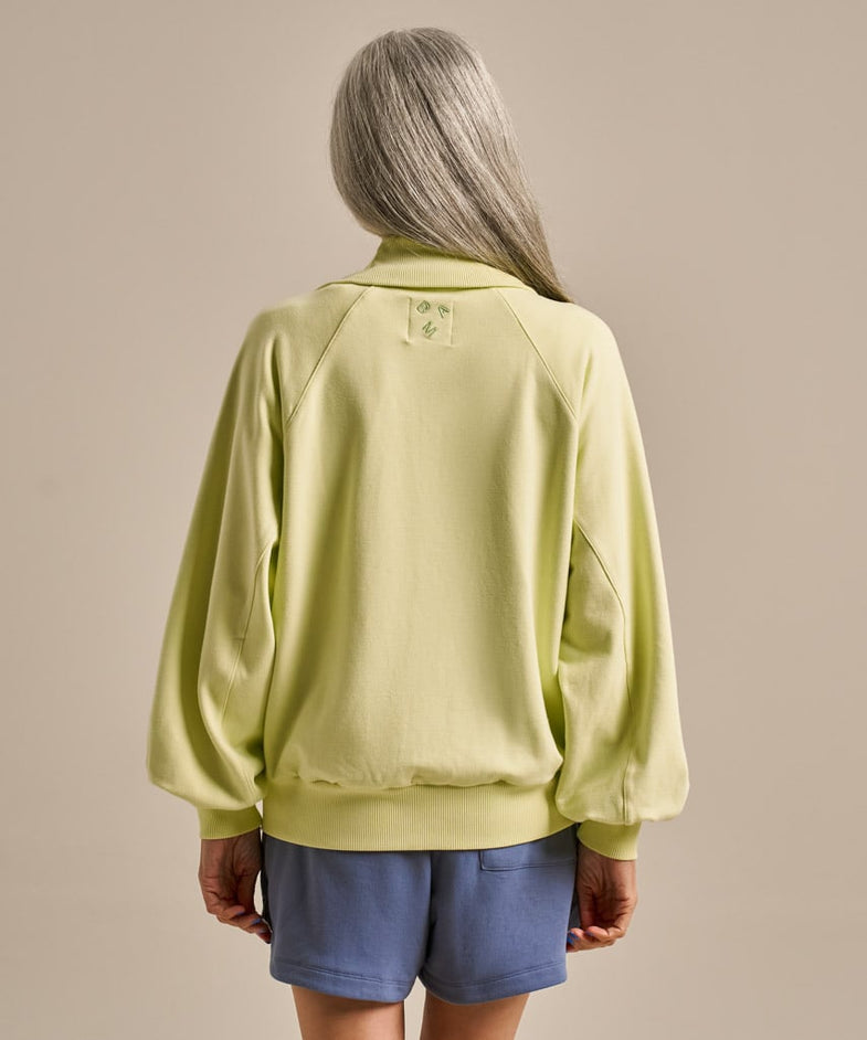 Bam2703 Nuture Sweat Bomber Jacket Soft Lime Bam Clothing 4
