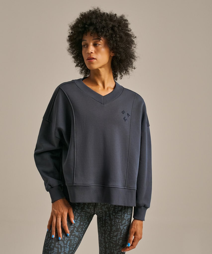 Layering V Neck Sweatshirt Storm