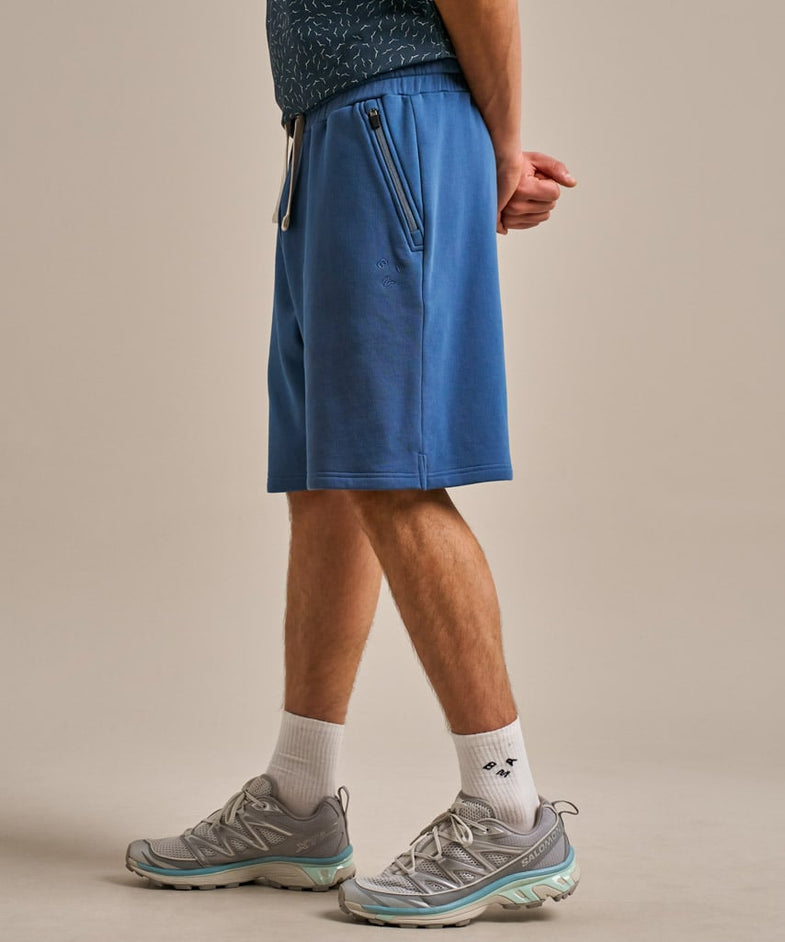 Bam2714 Brush Back Sweat Short Denim Blue Bam Clothing 3