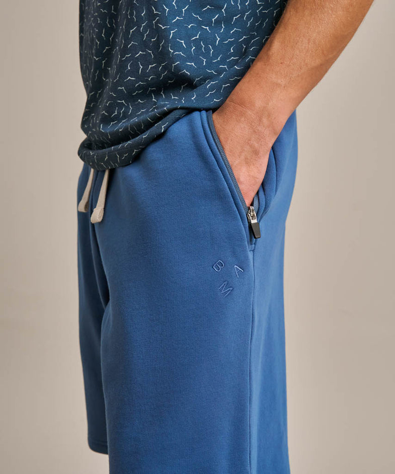 Bam2714 Brush Back Sweat Short Denim Blue Bam Clothing 5