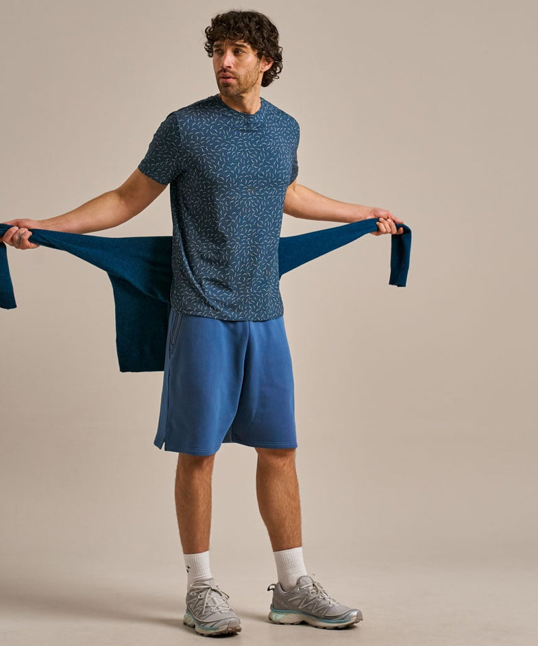 Bam2714 Brush Back Sweat Short Denim Blue Bam Clothing 7