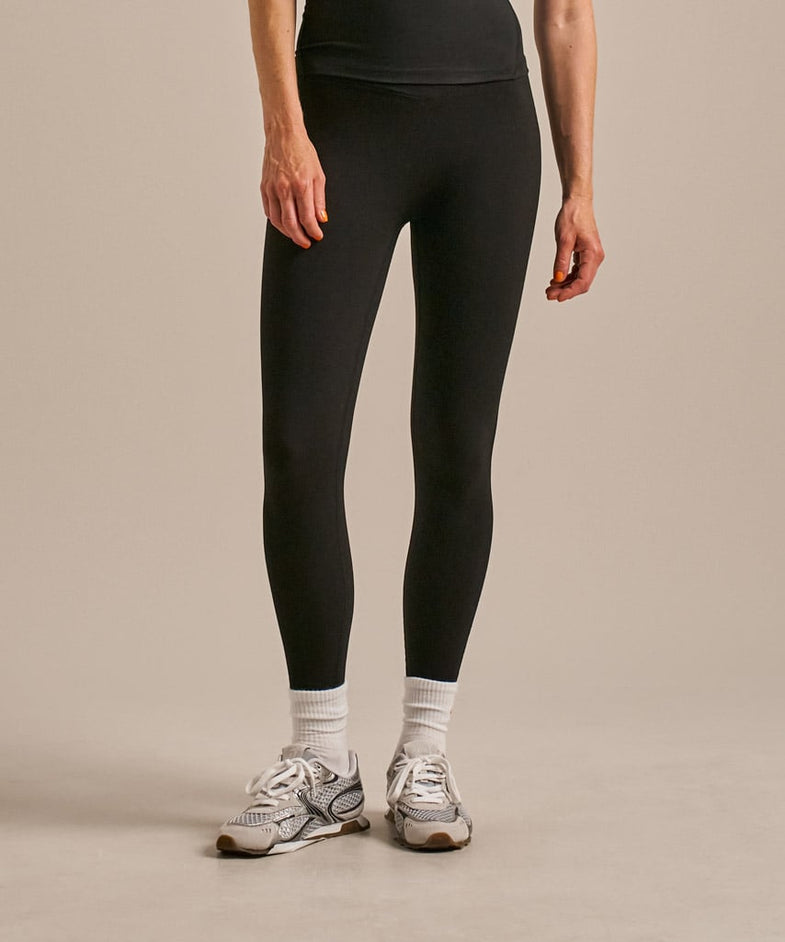 Bam2723 Crossover High Waist 78 Legging Black Bam Clothing 2