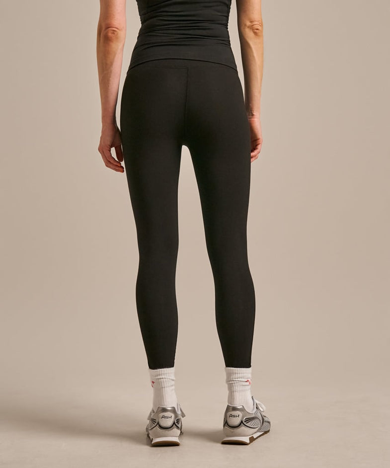 Bam2723 Crossover High Waist 78 Legging Black Bam Clothing 3