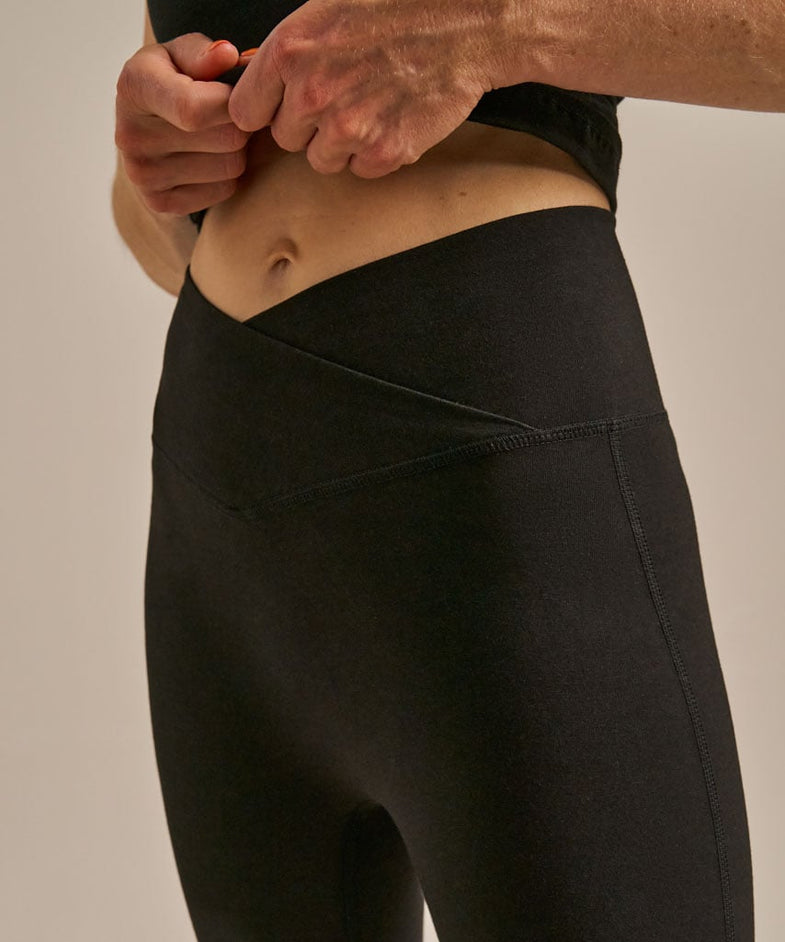 Bam2723 Crossover High Waist 78 Legging Black Bam Clothing 5