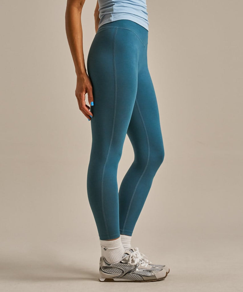 Bam2723 Crossover High Waist 78 Legging Blue Bam Clothing 4