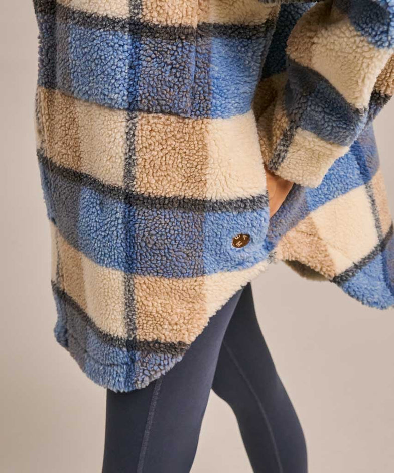 Bam2731 Fleecy Studio Jacket Storm Check Aqua Bam Clothing 6