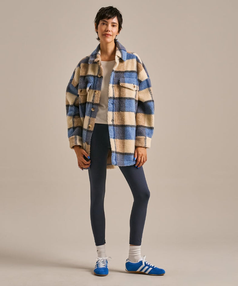 Bam2731 Fleecy Studio Jacket Storm Check Aqua Bam Clothing 9