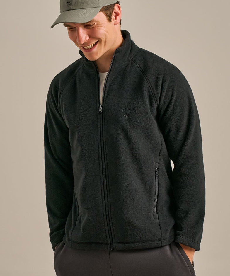 Bam2752 Sporty Zip Through Fleece Black Bam Clothing 1