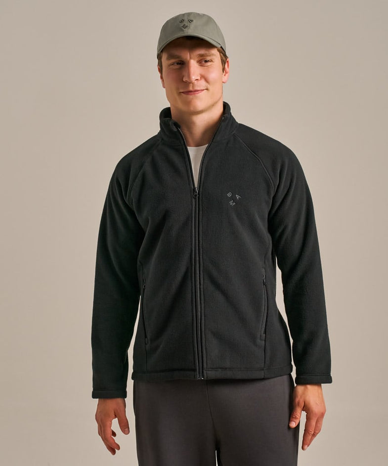 Bam2752 Sporty Zip Through Fleece Black Bam Clothing 2