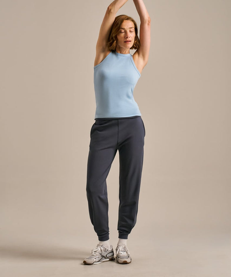Bam2764 Balm Pleat Yoga Pants Storm Navy Bam Clothing 1