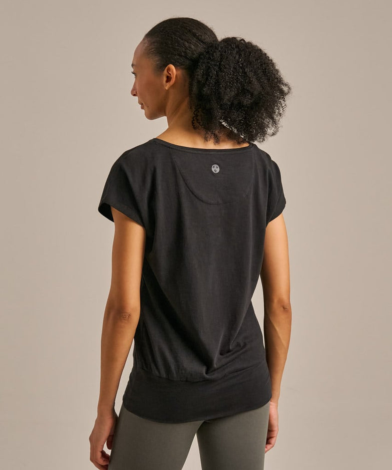 Bam2765 Short Sleeve Flow Top Black Bam Clothing 1