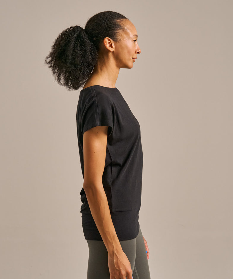 Bam2765 Short Sleeve Flow Top Black Bam Clothing 3