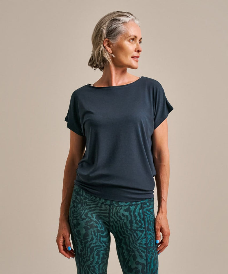 Bam2765 Short Sleeve Flow Top Mariner Navy Clothing 1
