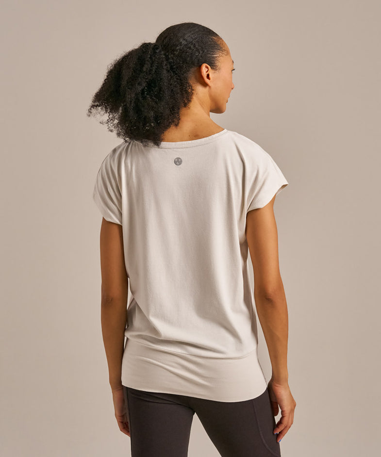 Bam2765 Short Sleeve Flow Top Oat Milk Bam Clothing 2