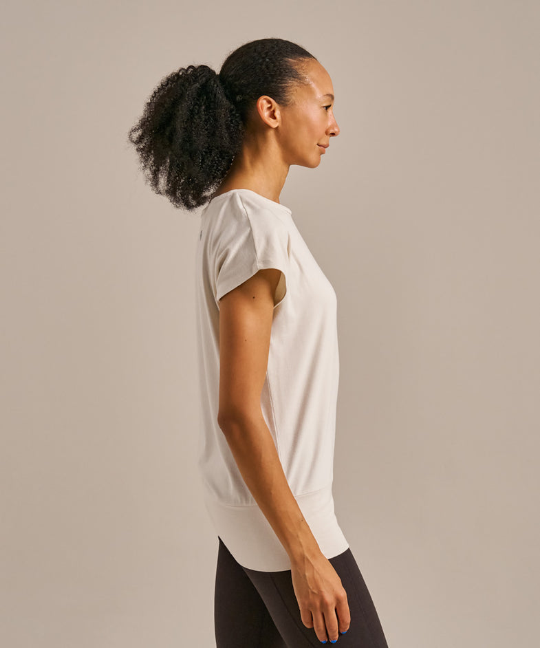 Bam2765 Short Sleeve Flow Top Oat Milk Bam Clothing 3