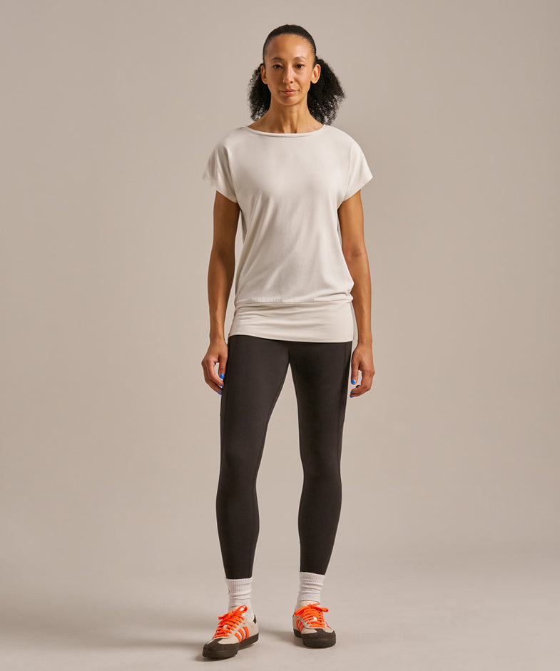 Bam2765 Short Sleeve Flow Top Oat Milk Bam Clothing 5
