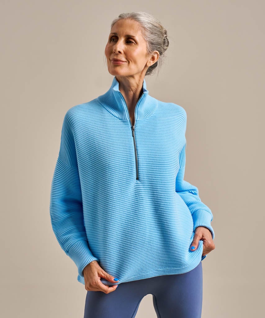 Ribbed Half Zip Jumper Dawn
