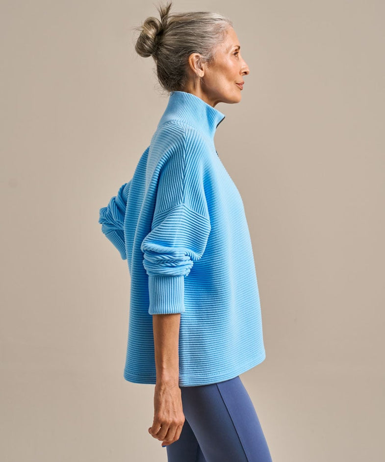 Bam2791 Ribbed Half Zip Jumper Dawn Blue Bam Clothing 3