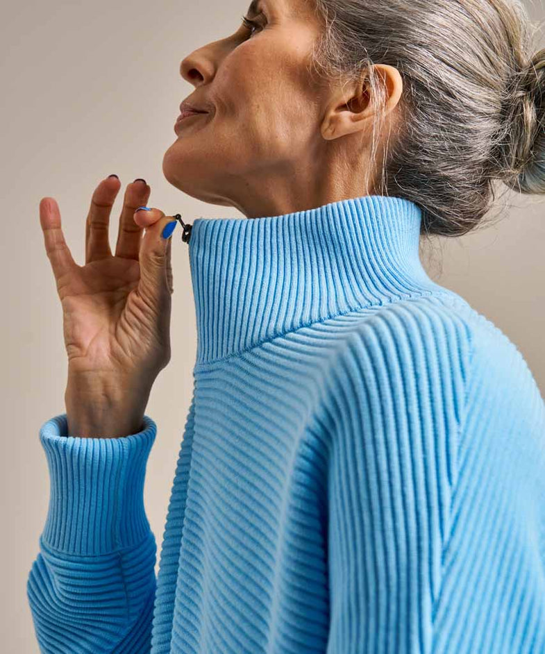 Bam2791 Ribbed Half Zip Jumper Dawn Blue Bam Clothing 5