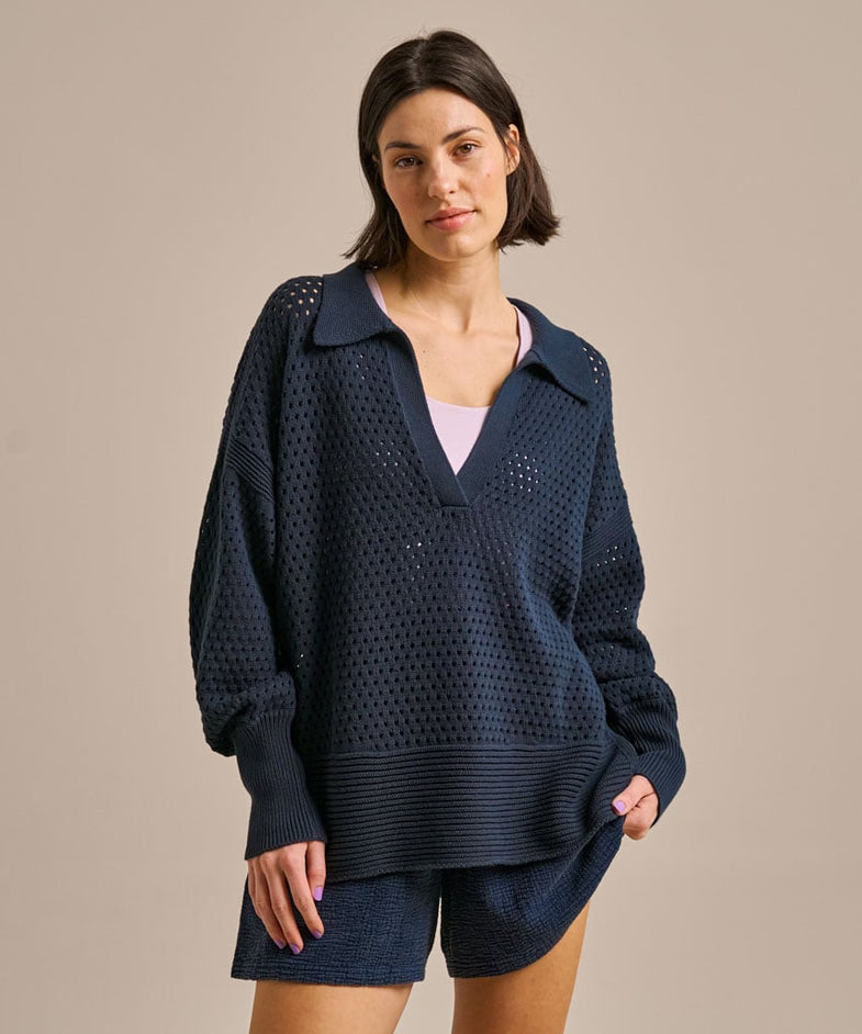 Bam2794 Cooling V Neck Knit Mariner Navy Bam Clothing 2