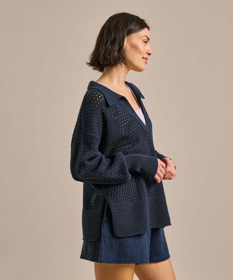 Bam2794 Cooling V Neck Knit Mariner Navy Bam Clothing 3