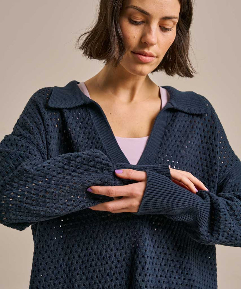 Bam2794 Cooling V Neck Knit Mariner Navy Bam Clothing 5