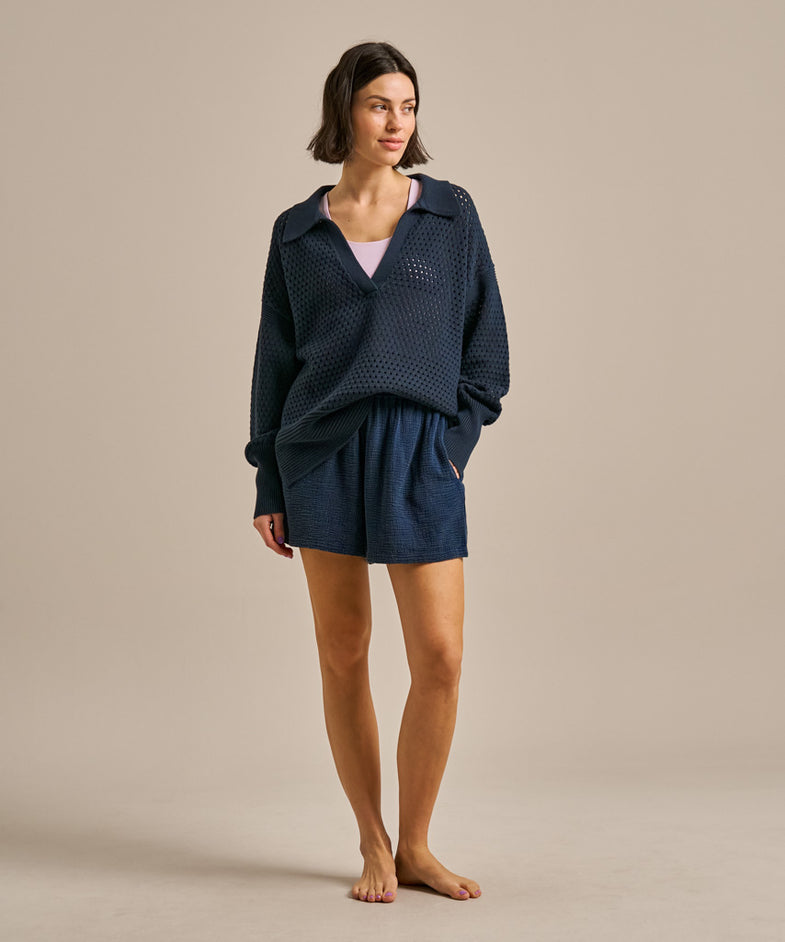 Bam2794 Cooling V Neck Knit Mariner Navy Bam Clothing 7